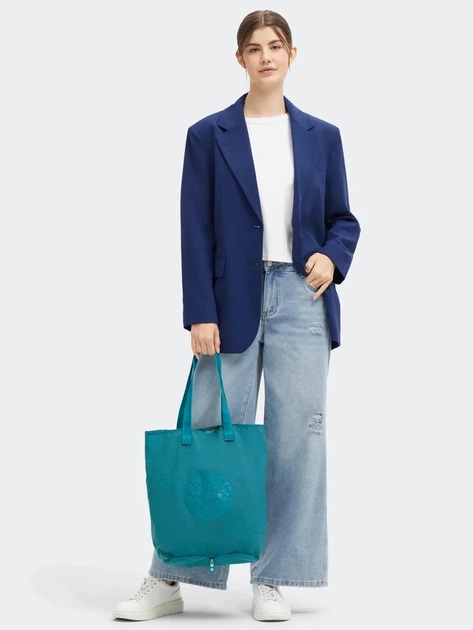 Сумка шопер жіноча тканинна Kipling Hip Hurray KPKI1572UU71001 Синя (800070347054) - зображення 7