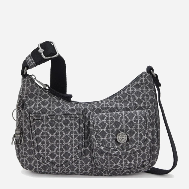 Сумка крос-боді через плече жіноча тканинна середня Kipling Kenda KPKI80973HW1001 Сіра (800070345071) - зображення 1