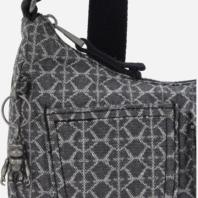 Сумка крос-боді через плече жіноча тканинна середня Kipling Kenda KPKI80973HW1001 Сіра (800070345071) - зображення 5