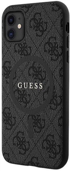 Etui plecki Guess 4G Collection Leather Metal Logo MagSafe do Apple iPhone 11 Black (GUHMN61G4GFRK) - obraz 2