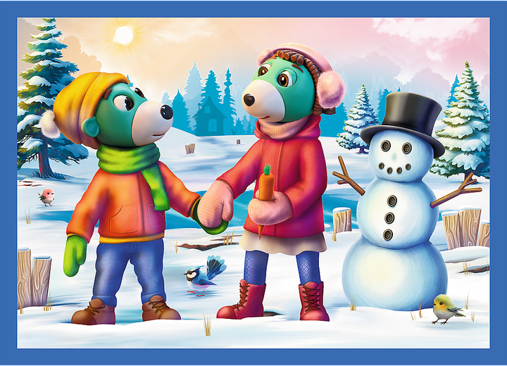 Puzzle 4w1 Trefl W Trefliksie pada śnieg 71 element 34657 (5900511346572) - obraz 2