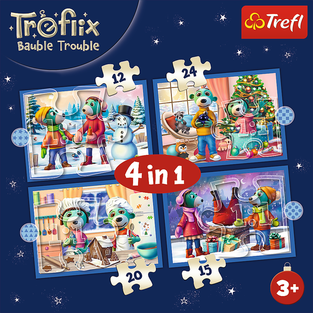 Puzzle 4w1 Trefl W Trefliksie pada śnieg 71 element 34657 (5900511346572) - obraz 6