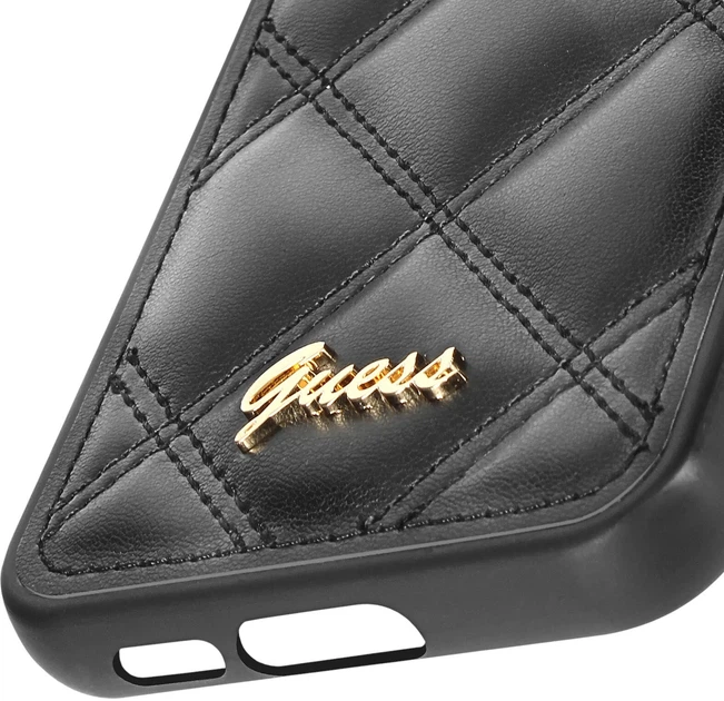 Etui plecki Guess Quilted Metal Logo do Samsung Galaxy S23 FE Black (GUHCS23FEPSQSQSK) - obraz 2