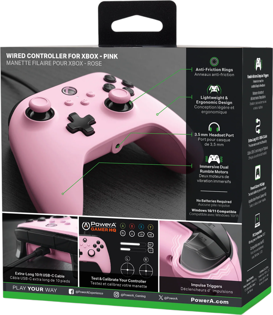 Контролер PowerA Wired Controller for Xbox Series X|S Pink (XBGP0378-01) - зображення 10