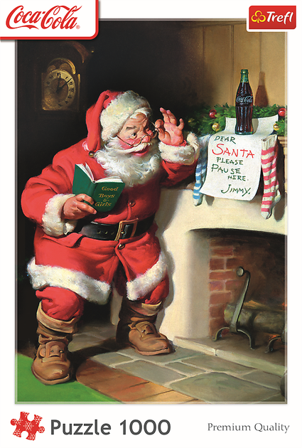 Puzzle Trefl Coca-Cola Święty Mikołaj przy kominku 1000 elementów 10922 (5900511109221) - obraz 2