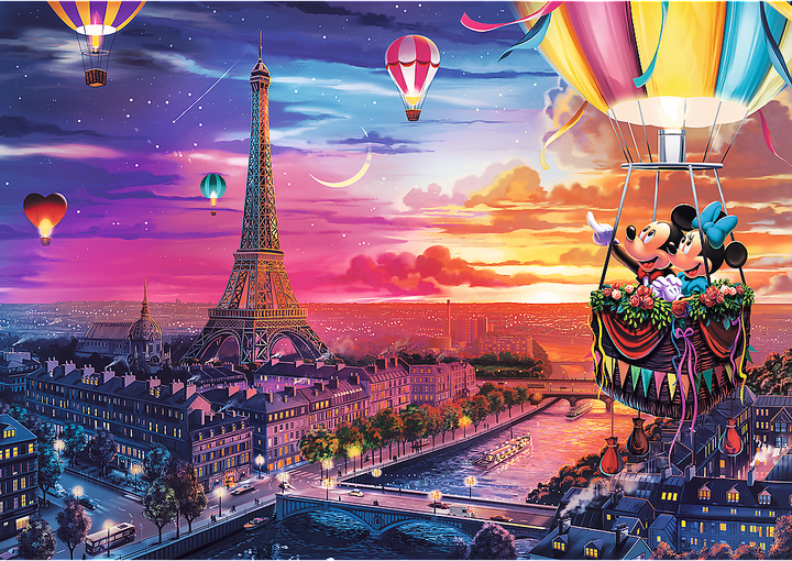 Puzzle Trefl Disney Miki i Minnie w Paryżu 1000 elementów 10917 (5900511109177) - obraz 3