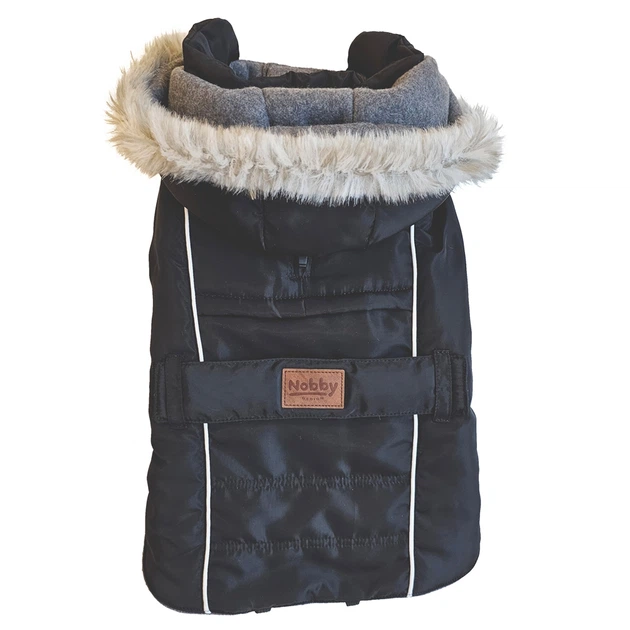 Теплое пальто для собак со съемным капюшоном Boka Dog Coat Hood Nobby Черный 26 см - изображение 2