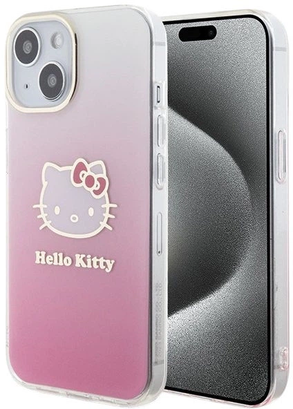Панель Hello Kitty IML Gradient Electrop Kitty Head для Apple iPhone 15 / 14 / 13 Pink (HKHCP15SHDGKEP) - зображення 1