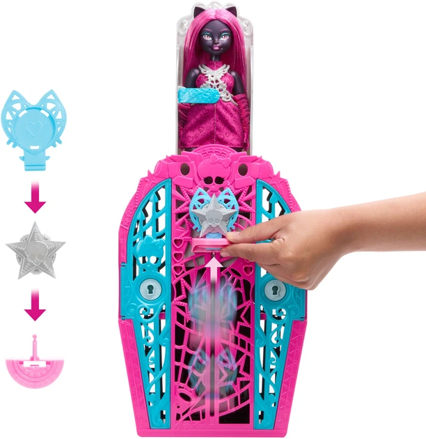 Zestaw-niespodzianka Monster High Straszy-sekrety Catty Noir z serii Tajemnice Straszywoodu (JBG82) - obraz 4