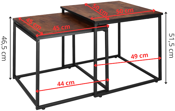 Zestaw stolików kawowych Springos HF0024 50 x 50 x 50 cm, 45 x 45 x 45 cm 2 szt (5907719475592) - obraz 8