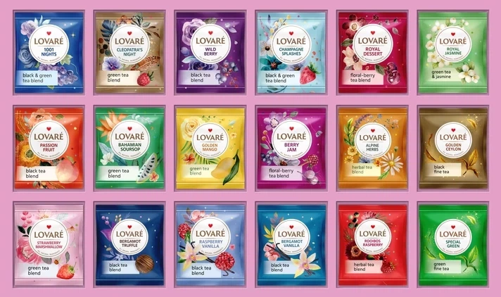 Колекція чаю Lovare Great Partea Collection Асорті 18 видів по 5 шт - зображення 2