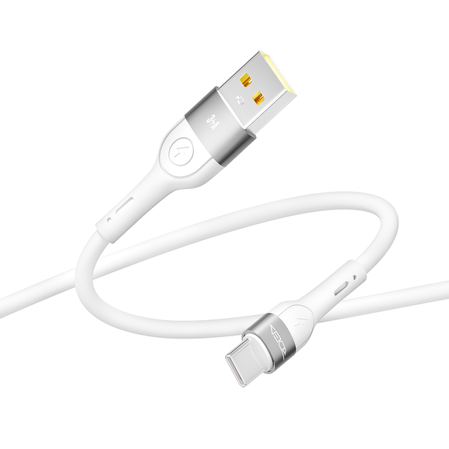 USB Ridea RC-XS51 X-Silicone Type-C 3A 1.2m Белый - Фото 5 USB Ridea RC-XS51 X-Silicone Type-C 3A 1.2m Белый - изображение 5