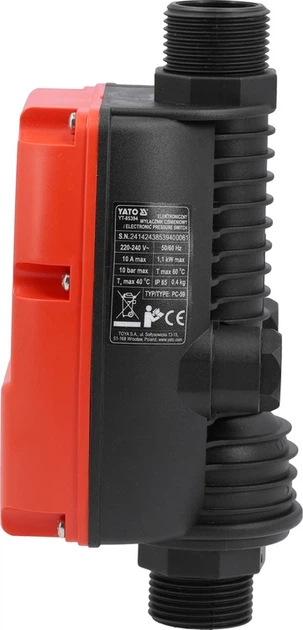 Elektroniczny wyłącznik ciśnieniowy YATO do pomp (YT-85394) - obraz 6