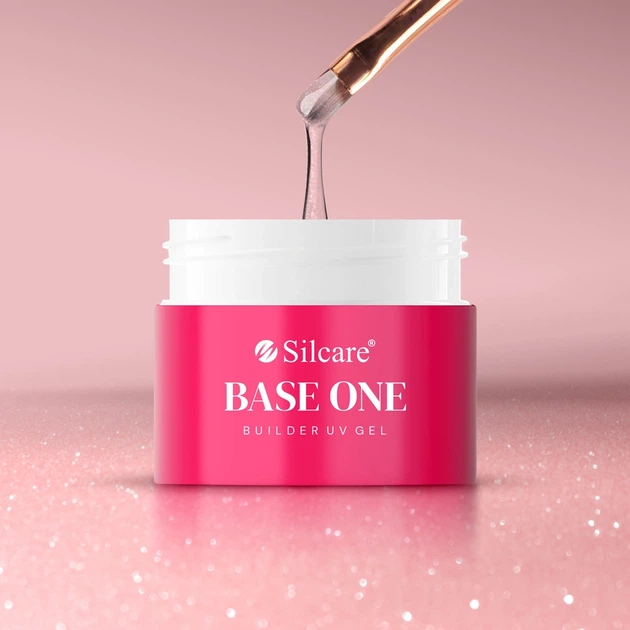 Гель для нарощування нігтів Silcare Base One Shimmer Misty Rose 50 г (5902560565836) - зображення 3