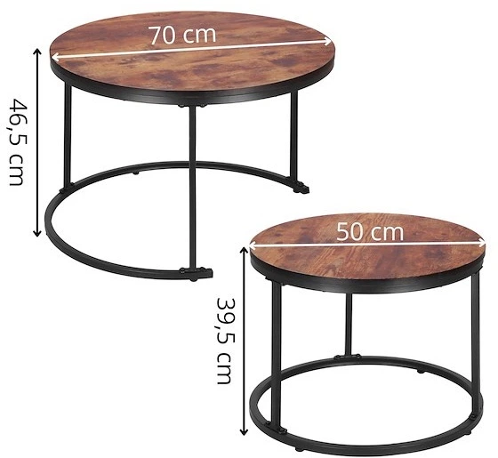 Zestaw stolików kawowych Springos HF0034 70 x 47 cm, 50 x 39.5 cm 2 szt (5907719476001) - obraz 9