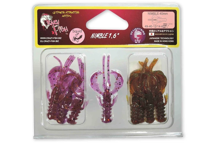 Силикон Crazy Fish Nimble 1.6" (9шт/уп), цвет: 12/14 (4327002005) - Фото 1 Силикон Crazy Fish Nimble 1.6" (9шт/уп), цвет: 12/14 (4327002005) - изображение 1