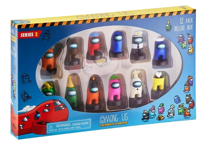 Zestaw pieczątek P.M.I Among Us Crewmate 12 szt Deluxe Box 4.5 cm (S2) (AU5265) (7290112478931) - obraz 1