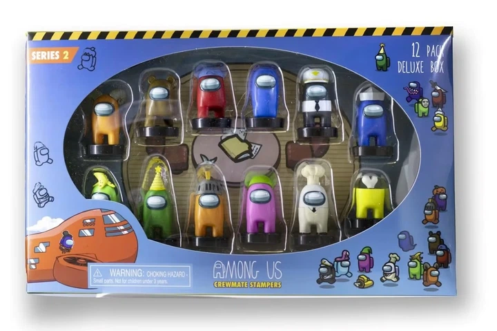 Zestaw pieczątek P.M.I Among Us Crewmate 12 szt Deluxe Box 4.5 cm (S2) (AU5265) (7290112478931) - obraz 2