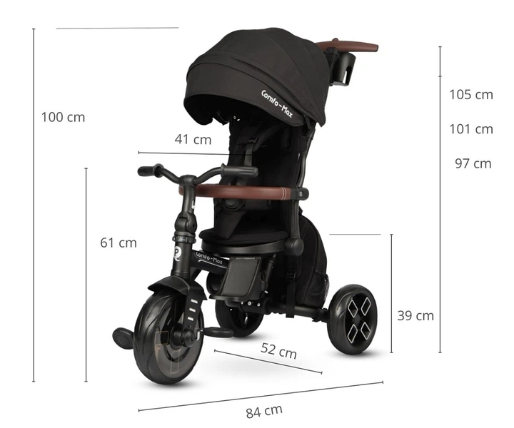 Велосипед триколісний Qplay Comfo Max Black (5061047482117) - зображення 11