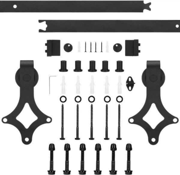 Система для розсувних дверей Springos HA5002 183 см barn door з декоративними фурнітурами, напрямна до 100 кг Чорна (5907719420363) - зображення 9
