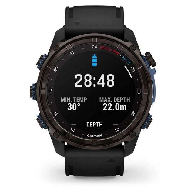 Смарт-часы Garmin Descent Mk3i – 43mm Carbon Gray DLC Titanium w. Black Silicone Band (010-02753-11) (COPY) - Фото 3 Смарт-часы Garmin Descent Mk3i – 43mm Carbon Gray DLC Titanium w. Black Silicone Band (010-02753-11) (COPY) - изображение 3