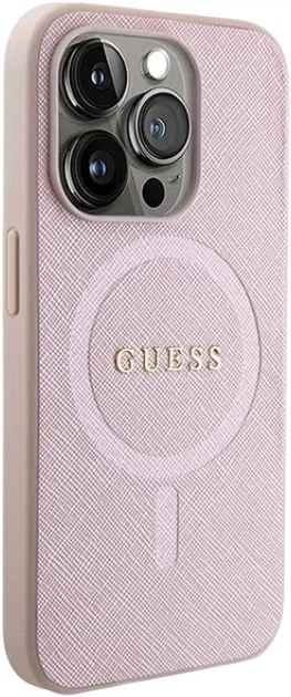 Панель Guess Saffiano MagSafe для Apple iPhone 15 Pro Pink (3666339156206) - зображення 3