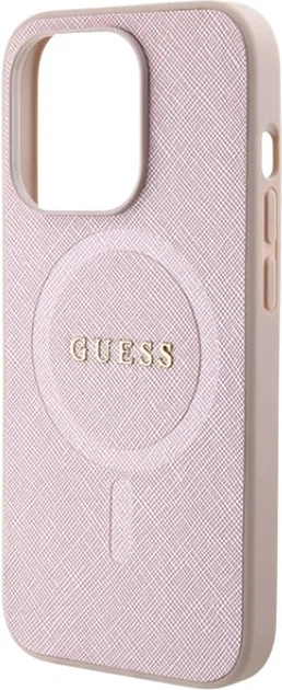 Панель Guess Saffiano MagSafe для Apple iPhone 15 Pro Pink (3666339156206) - зображення 4