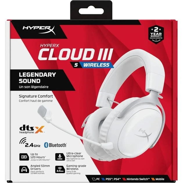 hyperｘCloud　ⅲ Игровые наушники HyperX Cloud III S Wireless White (AX6G1AA