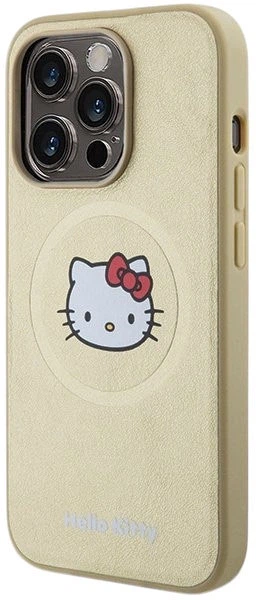 Etui plecki Hello Kitty Leather Kitty Head MagSafe do Apple iPhone 15 Pro Max Gold (HKHMP15XPGHCKD) - obraz 2