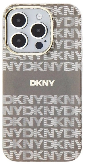 Etui DKNY IML Mono & Stripe MagSafe do Apple iPhone 15 Pro Beige (3666339267971) - obraz 3