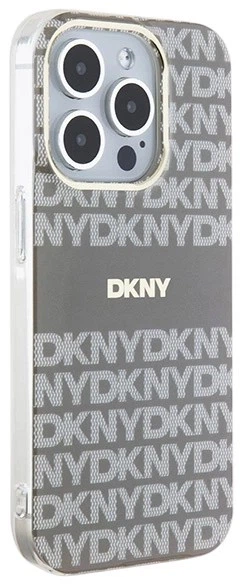 Etui DKNY IML Mono & Stripe MagSafe do Apple iPhone 15 Pro Beige (3666339267971) - obraz 4