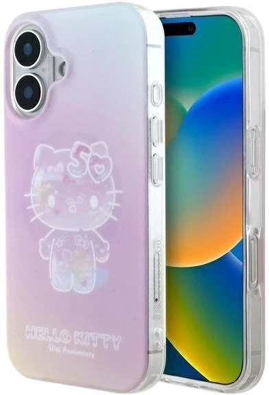 Etui plecki Hello Kitty IML 50TH Anniversary Magsafe do Apple iPhone 16 Pink (HKHMP16SH50AP) - obraz 1