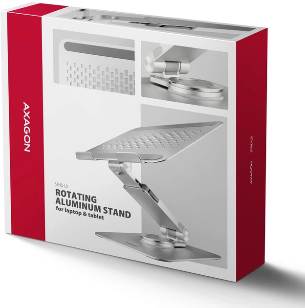 Підставка для ноутбука AXAGON STND-LR 360° 10"-17.3" Silver (STND-LR) - зображення 4