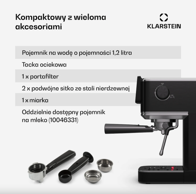 Кавоварка Klarstein SteelPresso Slim Touch, 1350 Вт, 20 бар, сенсорне керування, капучино, латте, холодний та гарячий еспресо - зображення 3