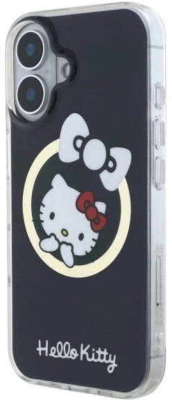 Etui plecki Hello Kitty IML Fun bow Magsafe do Apple iPhone 16 Black (HKHMP16SHFLBK) - obraz 2