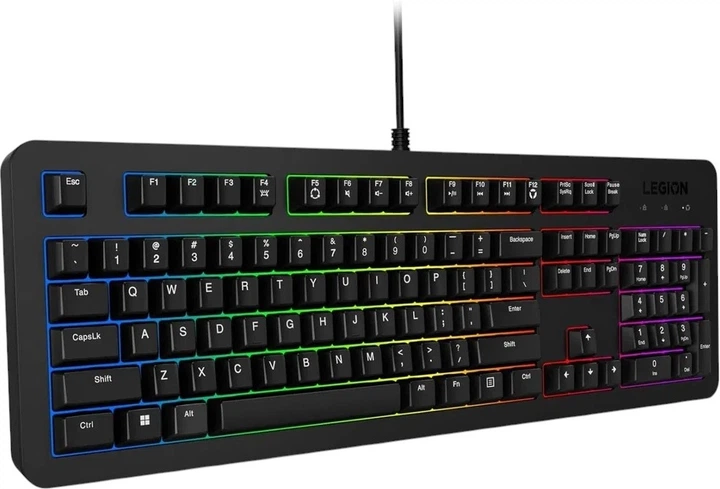 Клавіатура дротова Lenovo Legion K310 RGB Gaming Keyboard USB Black (GY41N91865) - зображення 2