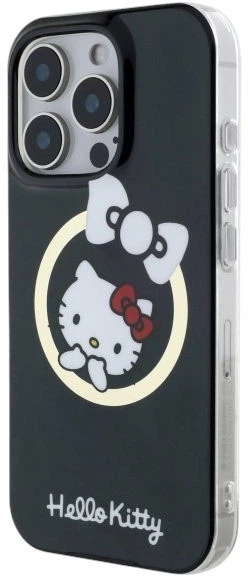 Etui plecki Hello Kitty IML Fun bow Magsafe do Apple iPhone 16 Pro Max Black (HKHMP16XHFLBK) - obraz 2