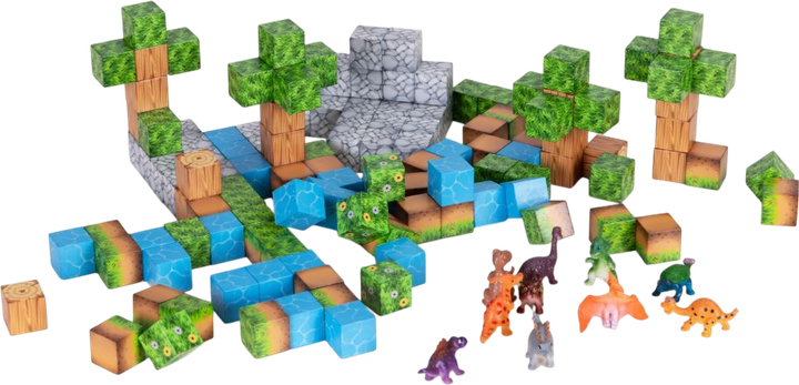 Klocki magnetyczne ModernHome by Multistore Dinozaury 142 elementy HC713651 (5905817008421) - obraz 4