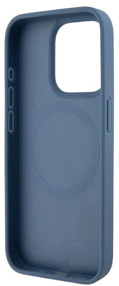 Панель DKNY Leather Monogram Pattern Metal Logo MagSafe для Apple iPhone 15 Pro Blue (3666339261672) - зображення 6