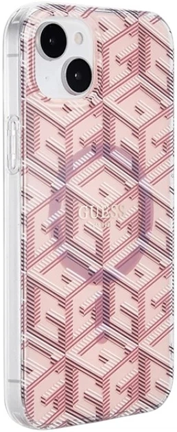 Панель Guess IML GCube MagSafe для Apple iPhone 15 Plus/14 Plus Pink (3666339221997) - зображення 4