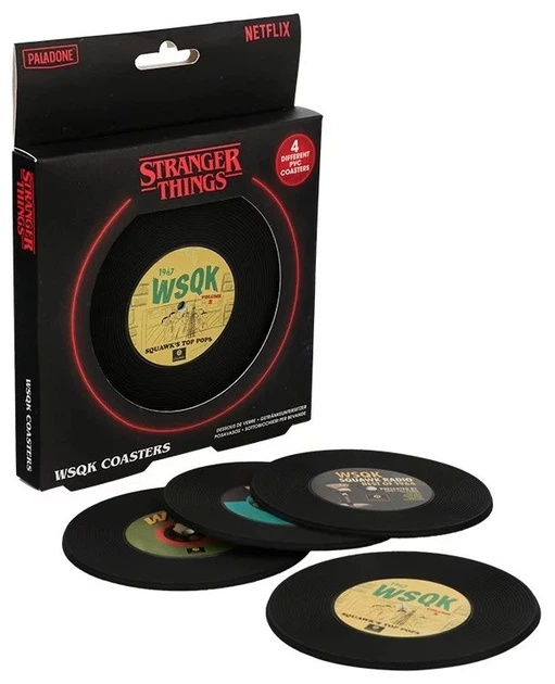 Zestaw podstawek pod filiżanki Paladone Stranger Things z motywami radia WSQK 4 elementy (5056577762792) - obraz 2