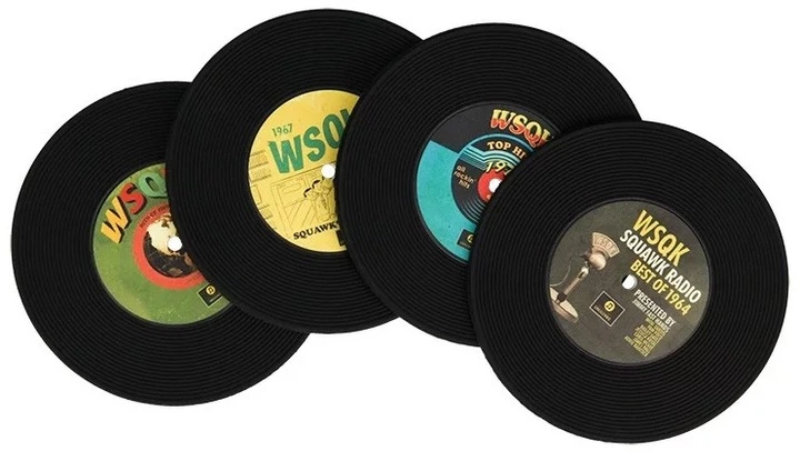 Zestaw podstawek pod filiżanki Paladone Stranger Things z motywami radia WSQK 4 elementy (5056577762792) - obraz 3