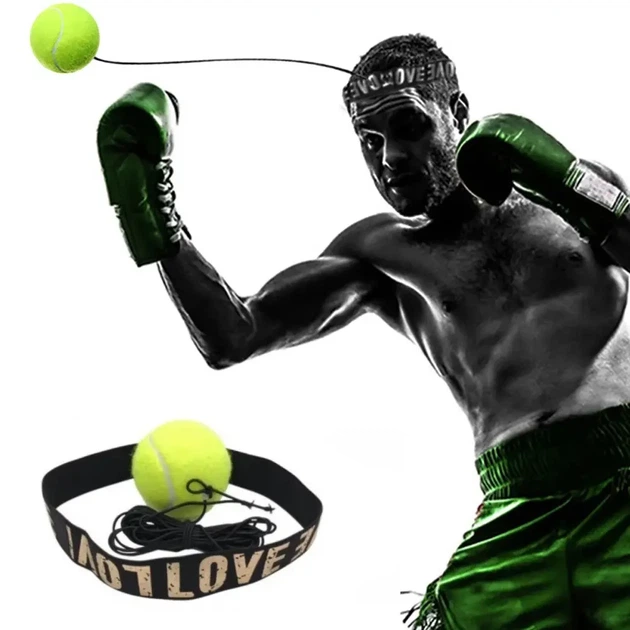 Тренажер для бокса (файтбол), мяч для реакции на резинке fightball - изображение 6