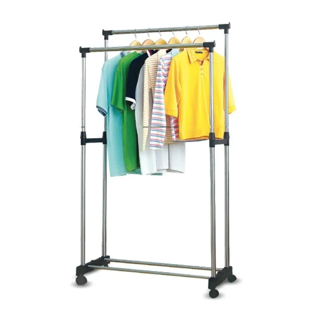 Телескопическая стойка-вешалка для одежды и обуви Double Pole Clothes Horse - изображение 6