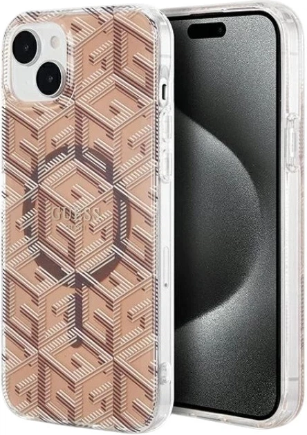 Панель Guess IML GCube MagSafe для Apple iPhone 15 Plus/14 Plus Brown (3666339222130) - зображення 1