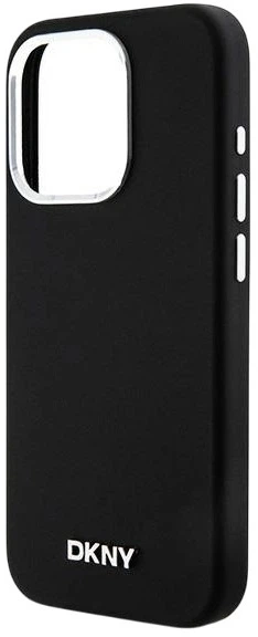 Etui DKNY Liquid Silicone Small Metal Logo MagSafe do Apple iPhone 15 Pro Black (3666339265731) - obraz 5