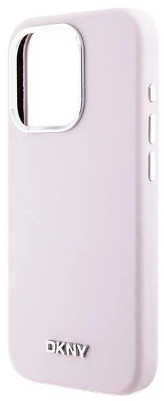 Etui DKNY Liquid Silicone Small Metal Logo MagSafe do Apple iPhone 15 Pro Pink (3666339265878) - obraz 5