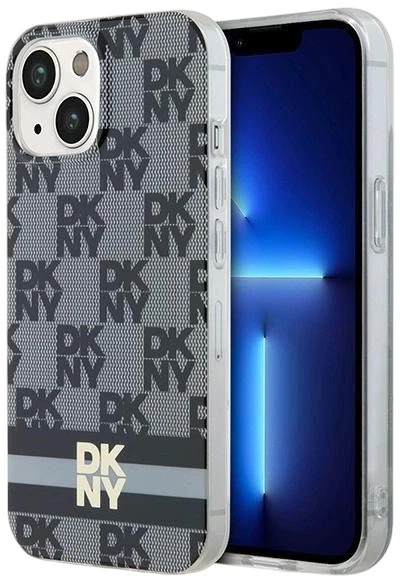 Панель DKNY IML Checkered Mono Pattern & Printed Stripes MagSafe для Apple iPhone 15 Plus / 14 Plus Black (3666339269364) - зображення 1