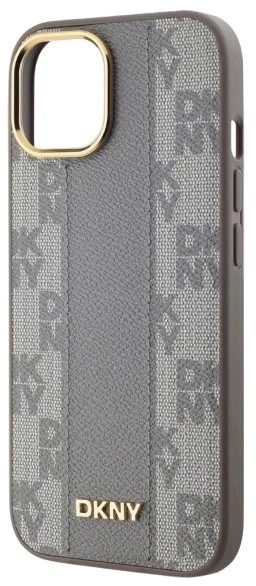 Панель DKNY Leather Checkered Mono Pattern MagSafe для Apple iPhone 15 Plus Beige (3666339259983) - зображення 5
