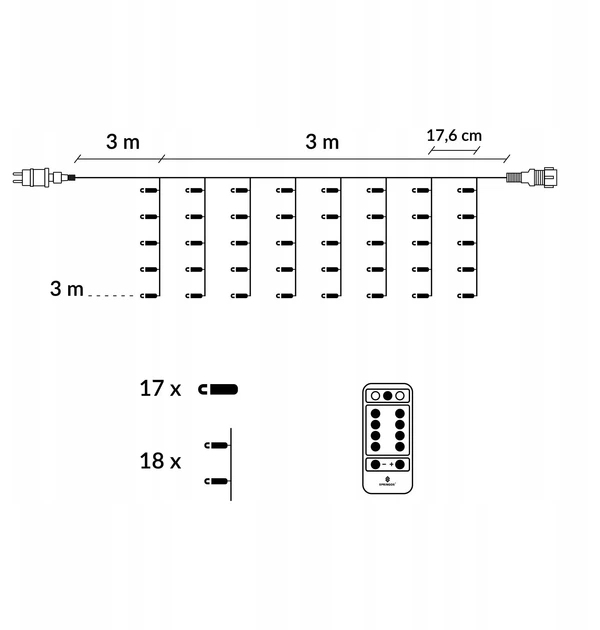 Kurtyna Sople Springos  CL4002 306 LED 6 m (5907719412931)  - obraz 7